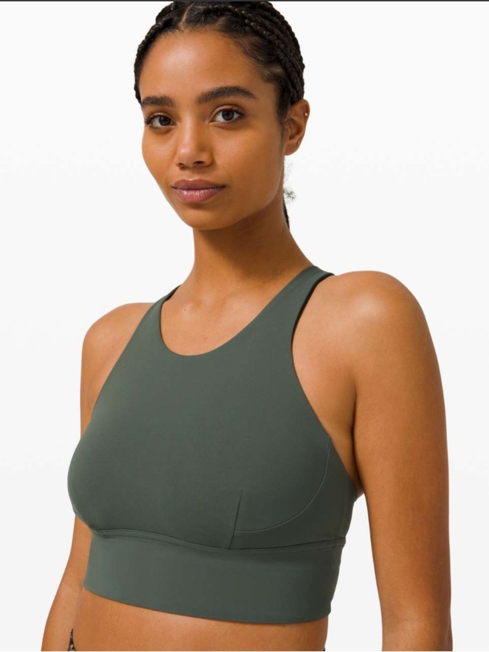 LULULEMON Wunder Train Long-Line Bra in Smoked Spruce Green